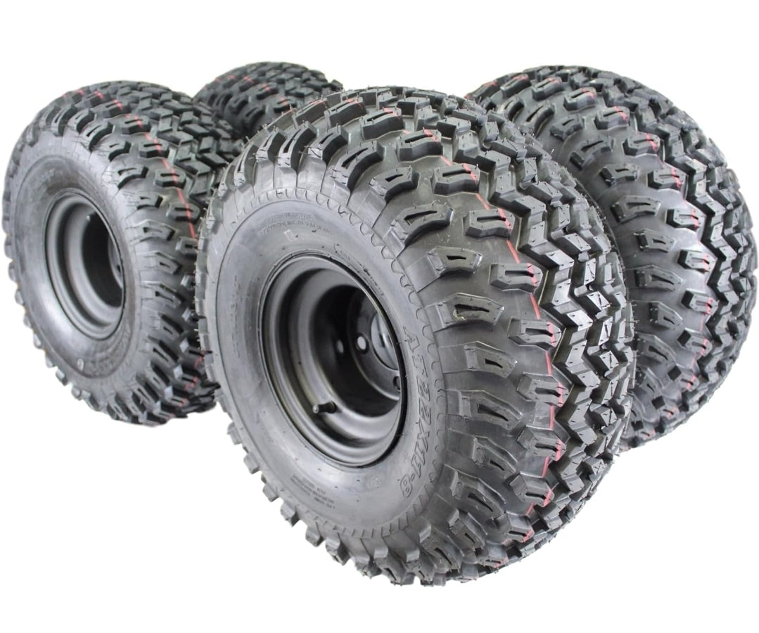 Wheels And Tires - 22x11-8 Offroad Tires Mounted on Black 8" Steel Wheels - Set of 4