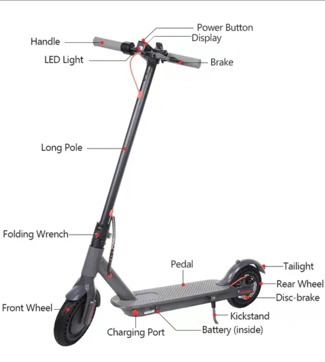 350 Watt 10AH Electric Scooter - 16mph - 18 Mile Max Range - FREE SHIPPING!